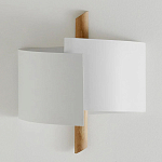 Бра из металла и дерева Ruell White Metal Wooden Wall Lamp варинант исполнения - 2 | Loft Concept в Твери