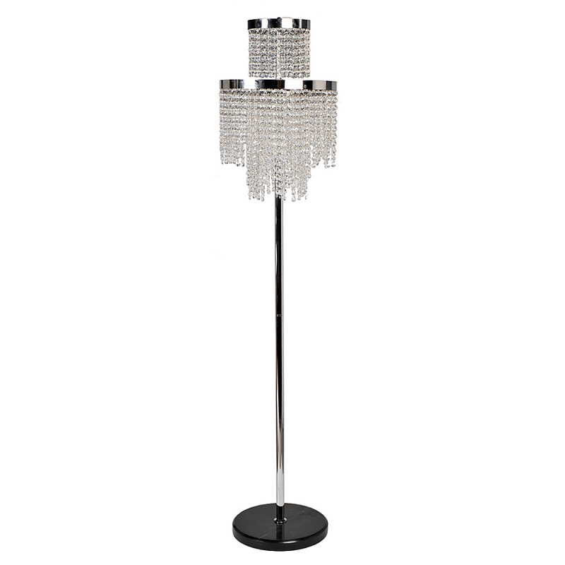 Торшер Хром с каскадом сияющих кристаллов Shining Waterfall Прозрачный Хром в Твери | Loft Concept 