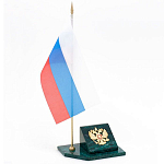 Флагшток с гербом России из натурального камня змеевик Stone Flagpole варинант исполнения - 2 | Loft Concept в Твери