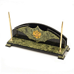 Настольный письменный набор из змеевика с гербом РФ Successful Leader варинант исполнения - 2 | Loft Concept в Твери