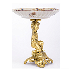 Чаша с цветочным орнаментом на ножке в виде бронзового ангела Eden Garden варинант исполнения - 2 | Loft Concept в Твери