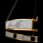 Люстра в виде кольца из натурального камня Golden Alavastor варинант исполнения - 3 | Loft Concept в Твери