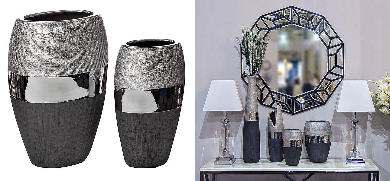 Ваза Maelis black and silver Ваза Maelis black and silver - Loft-Concept в Твери