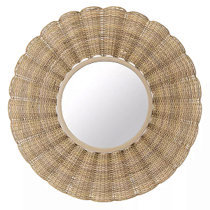 Зеркало круглое в плетеной раме Reed Mirror