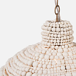 Подвесной светильник в виде купола декорированный белыми деревянными бусинами White Wooden Beads Hanging Lamp варинант исполнения - 2 | Loft Concept в Твери