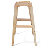 Барный стул со спинкой на 4-х деревянных ножках Синий Велюр Ava Charm варинант исполнения - 6 | Loft Concept в Твери