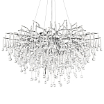 Люстра подвесная с прозрачными стеклянными подвесками в форме капель Диаметр 100 см Droplet Chandelier варинант исполнения - 18 | Loft Concept в Твери