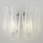 Бра с подвесками из рифленного стекла в форме капель на основании цвета хром Textured Glass варинант исполнения - 5 | Loft Concept в Твери