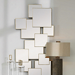 Золотое зеркальное панно из зеркальных квадратов Overlapping варинант исполнения - 3 | Loft Concept в Твери