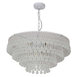 Люстра подвесная круглая с молочными стеклянными подвесками в форме капель Droplet Chandelier варинант исполнения - 1 | Loft Concept в Твери