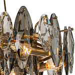 Люстра подвесная с овальными подвесками из стекла дымчатого цвета Harlow Crystal Round варинант исполнения - 2 | Loft Concept в Твери