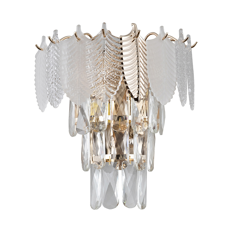 Бра Feather c Рельефным Стеклом Золотой Белый в Твери | Loft Concept 