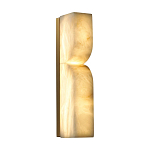 Бра с изогнутым плафоном из белого алебастра на прямоугольном основании Cryptocrystalline Stone варинант исполнения - 3 | Loft Concept в Твери