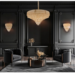 Люстра с каскадом из прозрачного хрусталя Constant Sparks варинант исполнения - 16 | Loft Concept в Твери