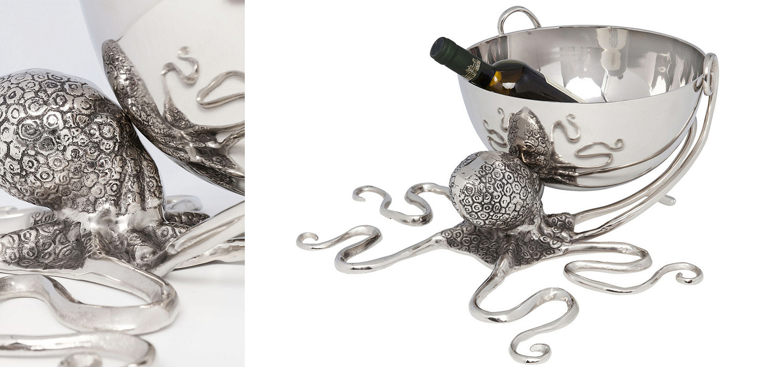 Ведёрко для вина Chrome Octopus Ведёрко для вина Chrome Octopus - Loft-Concept в Твери