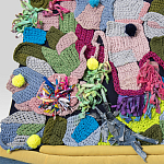 Ковер разноцветный из джинсовой одежды и армейских палаток Upcycling варинант исполнения - 3 | Loft Concept в Твери