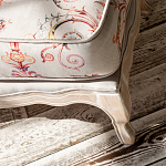 Мягкая банкетка из массива бука серая с растительным орнаментом Raffael Grey Floral Banquette варинант исполнения - 3 | Loft Concept в Твери