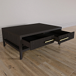 Кофейный стол Primo с двумя ящиками Темный орех варинант исполнения - 7 | Loft Concept в Твери