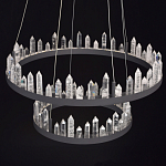 Люстра с двумя кольцами черного цвета с хрустальными элементами QUARTZ CRYSTAL варинант исполнения - 4 | Loft Concept в Твери