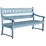 Деревянная скамья из массива манго с резьбой Eutropio Grey Mango Bench варинант исполнения - 1 | Loft Concept в Твери
