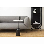 Кофейный столик с белой мраморной столешницей на черном основании Tall Coffee Black and White Table варинант исполнения - 1 | Loft Concept в Твери