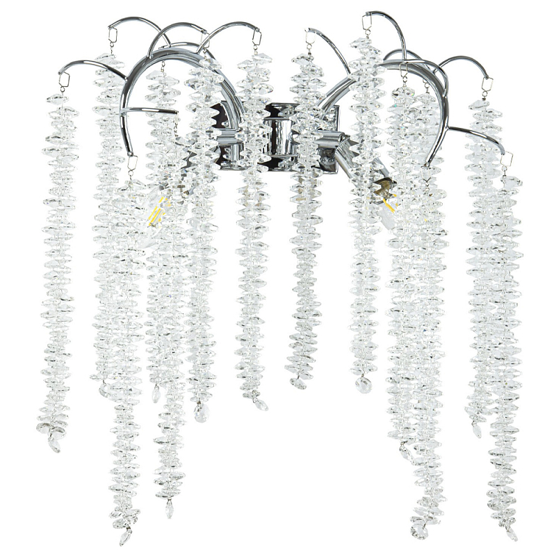 Бра с хрустальными подвесками Bunch of Crystal Berries Silver Wall Lamp Прозрачный Серебряный Бра с хрустальными подвесками Bunch of Crystal Berries Silver Wall Lamp Прозрачный Серебряный в Твери | Loft Concept