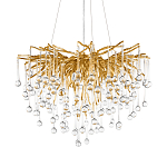 Люстра подвесная с прозрачными стеклянными подвесками в форме капель Диаметр 60 см Droplet Chandelier варинант исполнения - 18 | Loft Concept в Твери