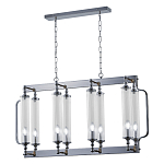 Люстра прямоугольная с 8-ю стеклянными плафонами цилиндрической формы Jeanette варинант исполнения - 3 | Loft Concept в Твери