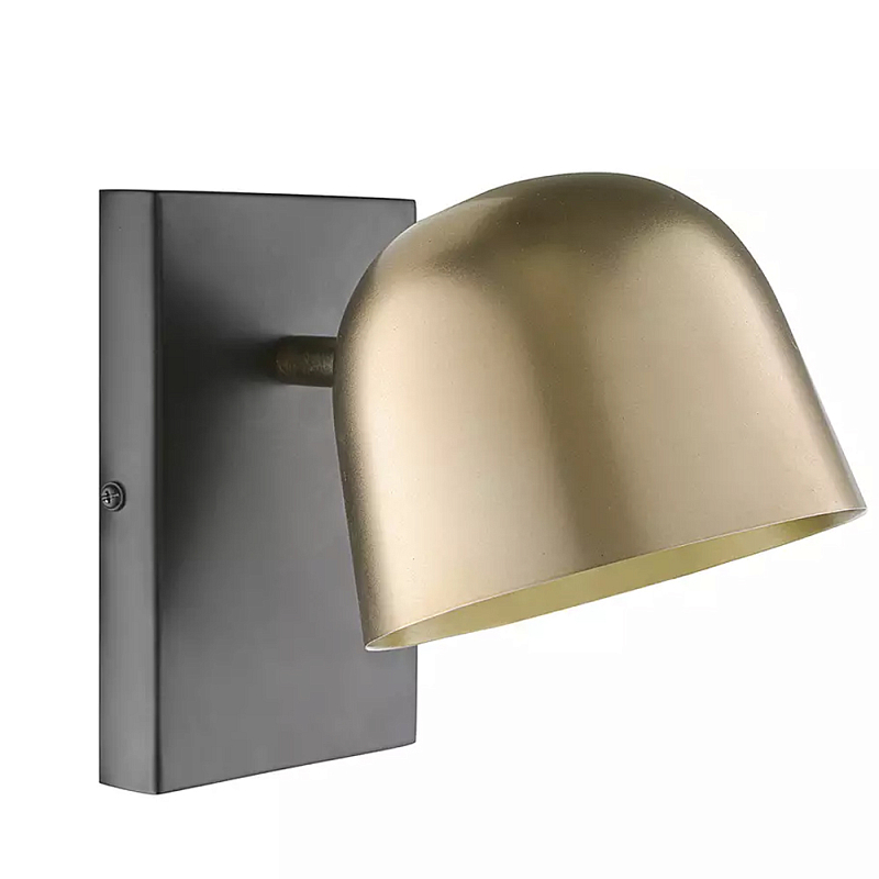 Бра с наклонным плафоном в сочетании золотистого и чёрного цвета Sconce with Sloping Shade Золотой Черный Бра с наклонным плафоном в сочетании золотистого и чёрного цвета Sconce with Sloping Shade Золотой Черный в Твери | Loft Concept