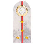 Часы погон МВД подарочные настольные из натурального камня Мрамор Military Clock варинант исполнения - 16 | Loft Concept в Твери