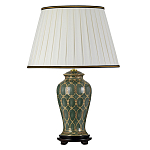 Настольная лампа с керамическим основанием с золотистым решетчатым узором и белым плиссированным абажуром Elstead Lighting варинант исполнения - 1 | Loft Concept в Твери