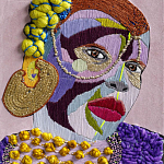 Картина с вышивкой Портрет wall panel People with the yellow ear 4 варинант исполнения - 1 | Loft Concept в Твери