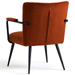 Кресло бархатное с подлокотниками на металлическом каркасе Oriel Retro Armchair варинант исполнения - 4 | Loft Concept в Твери