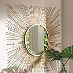 Зеркало-солнце круглое с золотыми лучам Sunrise варинант исполнения - 1 | Loft Concept в Твери