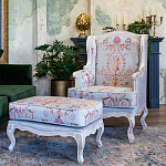 Кресло из массива бука серое с растительным орнаментом Raffael Floral Grey Armchair варинант исполнения - 10 | Loft Concept в Твери