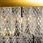 Люстра двухъярусная с золотого цвета и прозрачными подвесками Pettico варинант исполнения - 8 | Loft Concept в Твери