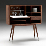 Дизайнерский комод-буфет на высоких ножках с выдвижными ящиками и открытыми полками Joshar варинант исполнения - 3 | Loft Concept в Твери