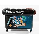 Кресло "Умный Умник" Rick and Morty graffiti chair натуральная кожа  варинант исполнения - 3 | Loft Concept в Твери