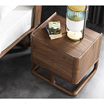 Прикроватный деревянный столик с 2-мя ящиками Moon Walnut Furniture варинант исполнения - 3 | Loft Concept в Твери