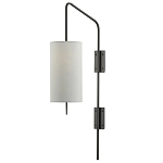 Бра чёрное с тканевым абажуром в форме цилиндра Rough Beauty варинант исполнения - 3 | Loft Concept в Твери