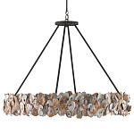 Люстра круглая с абажуром из устричных раковин Sea Ravens варинант исполнения - 3 | Loft Concept в Твери