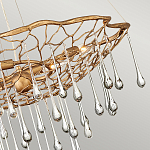 Люстра подвесная золотого цвета с металлическим сетчатым основанием и стеклянными каплевидными подвесками Hinkley варинант исполнения - 4 | Loft Concept в Твери