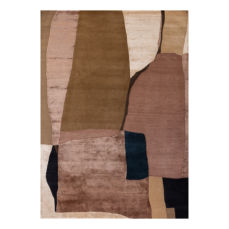 Ковер шелк Manhattan Wool Silk Carpet IV Розовый Оливковый Бежевый в Твери | Loft Concept 