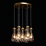 Люстра с 7-ю прозрачными плафонами из стекла в форме капли Lucid Rain  варинант исполнения - 3 | Loft Concept в Твери