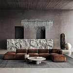 Люстра подвесная с металлическими цепочками и изогнутыми металлическими дугами 72 см Atlantis Chain варинант исполнения - 11 | Loft Concept в Твери