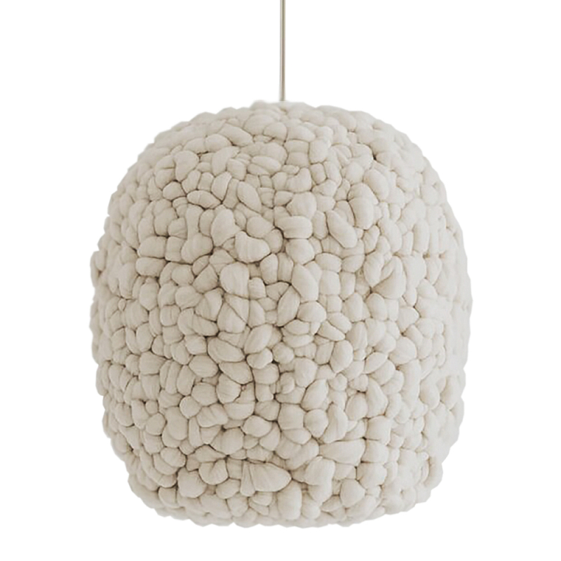 Светильник вязаный из шерсти Wool Lamp Cloud  Бежевый в Твери | Loft Concept 