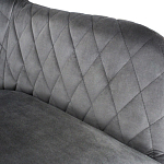 Стул с мягкой серой обивкой из велюра и подъемно-поворотным механизмом на черных колесиках Harper Gray варинант исполнения - 3 | Loft Concept в Твери