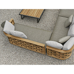 Дизайнерский уличный диван из массива дерева с плетеной спинкой PALINFRASCA Sofa варинант исполнения - 4 | Loft Concept в Твери