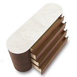 Дизайнерский комод овальной формы с белой столешницей и 4-мя ящиками Gioli варинант исполнения - 1 | Loft Concept в Твери