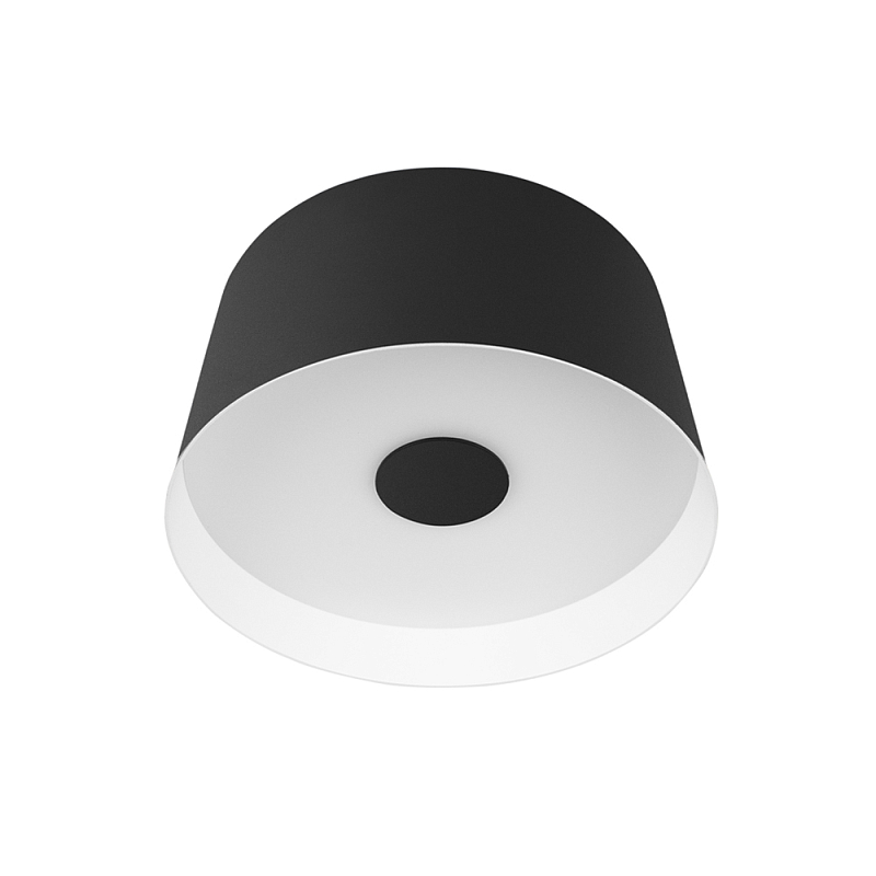 Потолочный светильник с цилиндрическим черным металлическим абажуром 20 Urban Dome Черный Белый в Твери | Loft Concept 